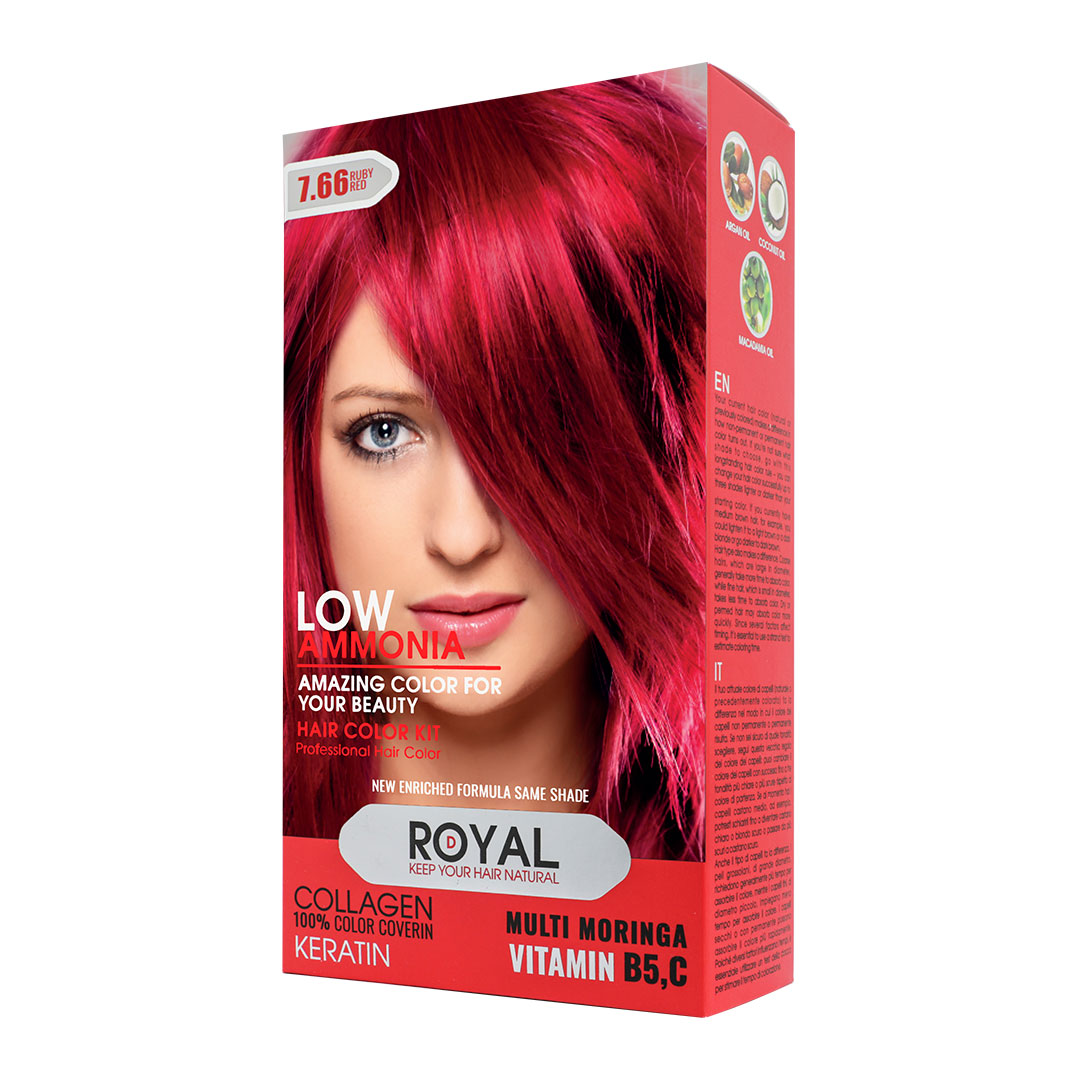 کیت رنگ مو قرمز یاقوتی رویال کد 7.66 | بازاریابی شبکه ای 